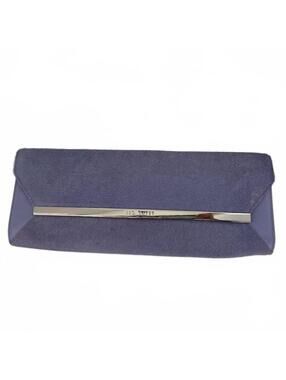 Ted Baker Purple Cow Hair Leather Clutch Bag with Floral Interior